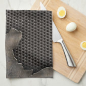 弾痕の背景が付いている金属 キッチンタオル (四つ折り)