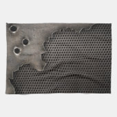 弾痕の背景が付いている金属 キッチンタオル (横)