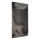 弾痕の背景が付いている金属 ミニクリップボード (アングル)