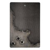 弾痕の背景が付いている金属 ミニクリップボード (裏面)