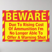 弾薬持ち主警告の狩猟用ユーモアの犠牲 ポスター (正面)