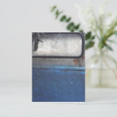 彎曲部の青および白いヴィンテージのトラック ポストカード (スタンド正面)