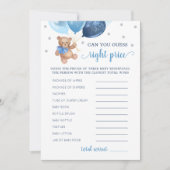 当て右プライスゲーム赤ちゃんシャワーテディベアカード 招待状 (正面)