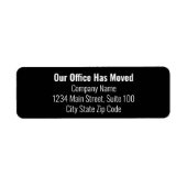 当事務所が住所変更白黒を移転した ラベル (正面)