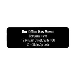 当事務所が住所変更白黒を移転した ラベル