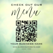 当店のメニュー QR コード ブラック ホワイト シック モダン ウィンドウサイン (シート3)