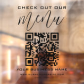 当店のメニュー QR コード ブラック ホワイト シック モダン ウィンドウサイン (シート2)