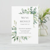 当店を移転しました - ラスティック ウォーターカラー エバーグリーン お知らせ 案内状 (スタンド正面)