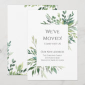 当店を移転しました - ラスティック ウォーターカラー エバーグリーン お知らせ 案内状 (正面/裏面)