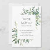 当店を移転しました。 ラスティック ウォーターカラー エベリーグリーン アナウンスメント 案内状 (正面)