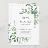 当店を移転しました。 ラスティック ウォーターカラー エベリーグリーン アナウンス 案内状 (正面/裏面)