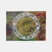 当惑のオーナメントの人 + あなたの背景 フリースブランケット (正面(横))