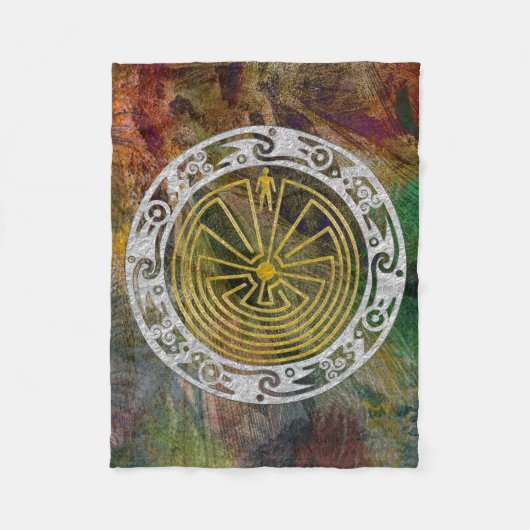 当惑のオーナメントの人 + あなたの背景 フリースブランケット (正面)