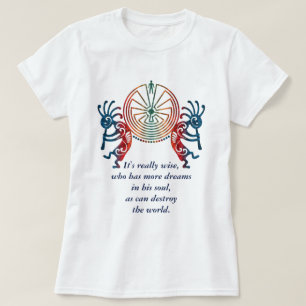 当惑のココペリ/人 + あなたの文字 Tシャツ