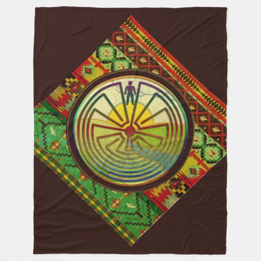 当惑の景色の人 + あなたの背景 フリースブランケット (正面)