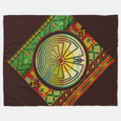 当惑の景色の人 + あなたの背景 フリースブランケット (正面(横))