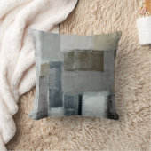 「当惑」の灰色およびブラウンの抽象美術の枕 クッション (ブランケット)