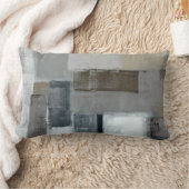 「当惑」の灰色およびブラウンの抽象美術の枕 ランバークッション (ブランケット)