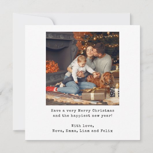 当時のミニマルなクリスマスには4人の家族がいた シーズンカード (裏面)