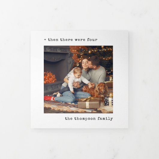 当時のミニマルなクリスマスには4人の家族がいた 三つ折りクリスマスカード (カバー)
