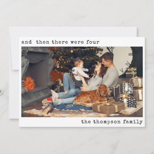 当時のミニマルなクリスマスは三人の家族だった シーズンカード (正面)