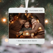 当時のミニマルなクリスマスは三人の家族だった メタルオーナメント