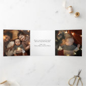 当時のミニマルなクリスマスは三人の家族だった 三つ折りクリスマスカード (内部)