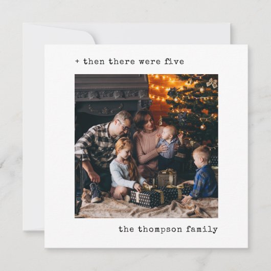 当時のミニマルなクリスマスは5人の家族だった シーズンカード (正面)