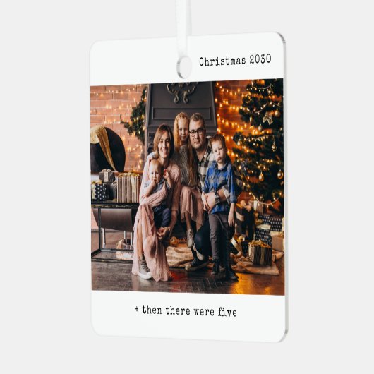 当時のミニマルなクリスマスは5人の家族だった メタルオーナメント (正面左)