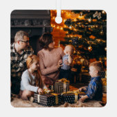 当時のミニマルなクリスマスは5人の家族だった メタルオーナメント (裏面)