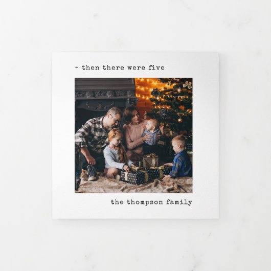 当時のミニマルなクリスマスは5人の家族だった 三つ折りクリスマスカード (カバー)