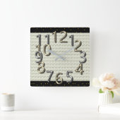 当時の時計 – 銀モダン・金ゴールド時計 スクエア壁時計 (ホーム)