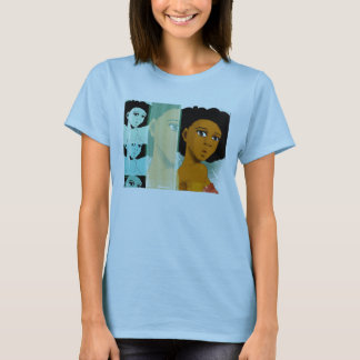 当然ティール（緑がかった色）のワイシャツ Tシャツ