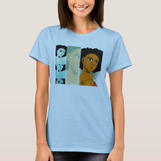 当然ティール(緑がかった色)のワイシャツ Tシャツ (正面)