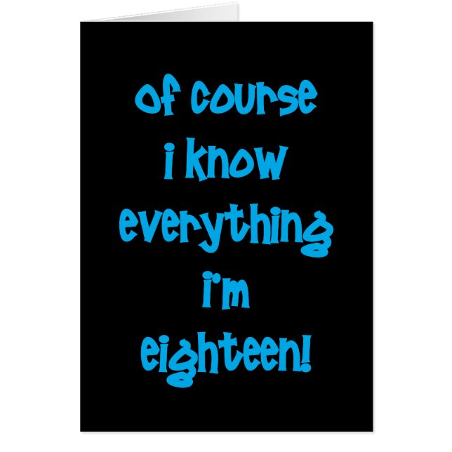 当然私はすべてを私が18才であることを知っています! (正面)