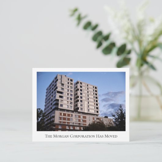 当社がオフィスカスタム建物写真を移動 ポストカード (スタンド正面)