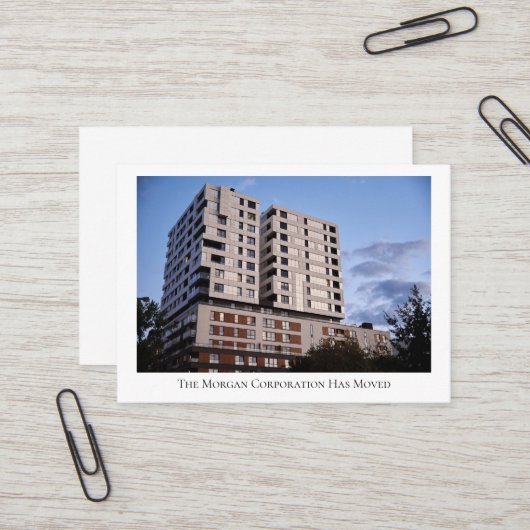 当社が建物写真カスタム移動を移転 名刺 (正面/裏面インサイチュ)