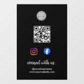 当社とつながる Instagram Facebook ソーシャルメディア QR ウィンドウサイン (シート)