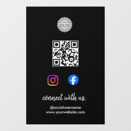 当社とつながる Instagram Facebook ソーシャルメディア QR ウィンドウサイン