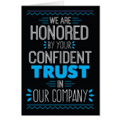 当社に対する信頼を得て光栄に思う (正面)