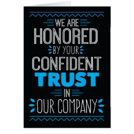 当社に対する信頼を得て光栄に思う