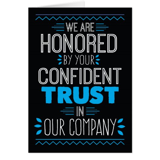 当社に対する信頼を得て光栄に思う (正面)