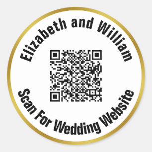 当社のウェブサイト結婚Qrコード新郎新婦をスキャン ラウンドシール