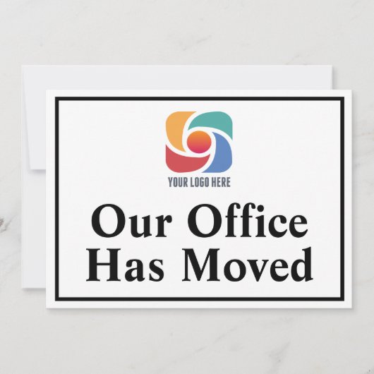 当社のオフィスが移転しました - カスタムビジネスロゴ 案内状 (正面)