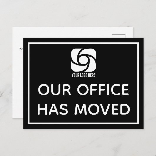 当社のオフィスはカスタムBusiness Logo Blackを移行 ポストカード (正面/裏面)