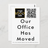 当社のオフィスはビジネスロゴQRコードを移動 ポストカード (正面/裏面)