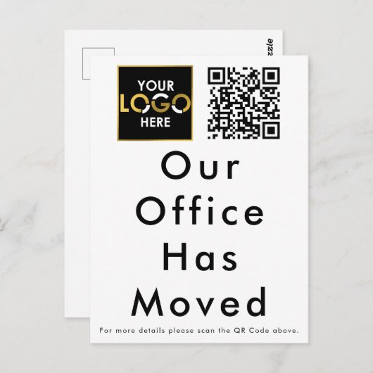 当社のオフィスはビジネスロゴQRコードを移動 ポストカード (正面/裏面)