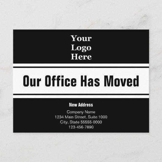 当社のオフィスは白黒事業を移転 ポストカード (正面)