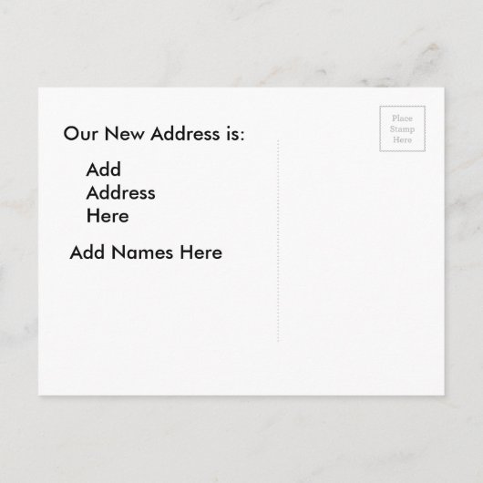 当社のオフィスは移動中でビジネスに関する発表 案内ポストカード (裏面)