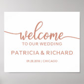 当社のバラ結婚金ゴールドの署名へようこそ ポスター (正面)